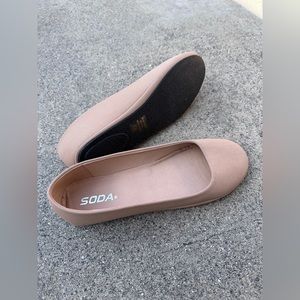 Last One! Soda Taupe Suede Nubuck Plain Comfy Ballet Flats